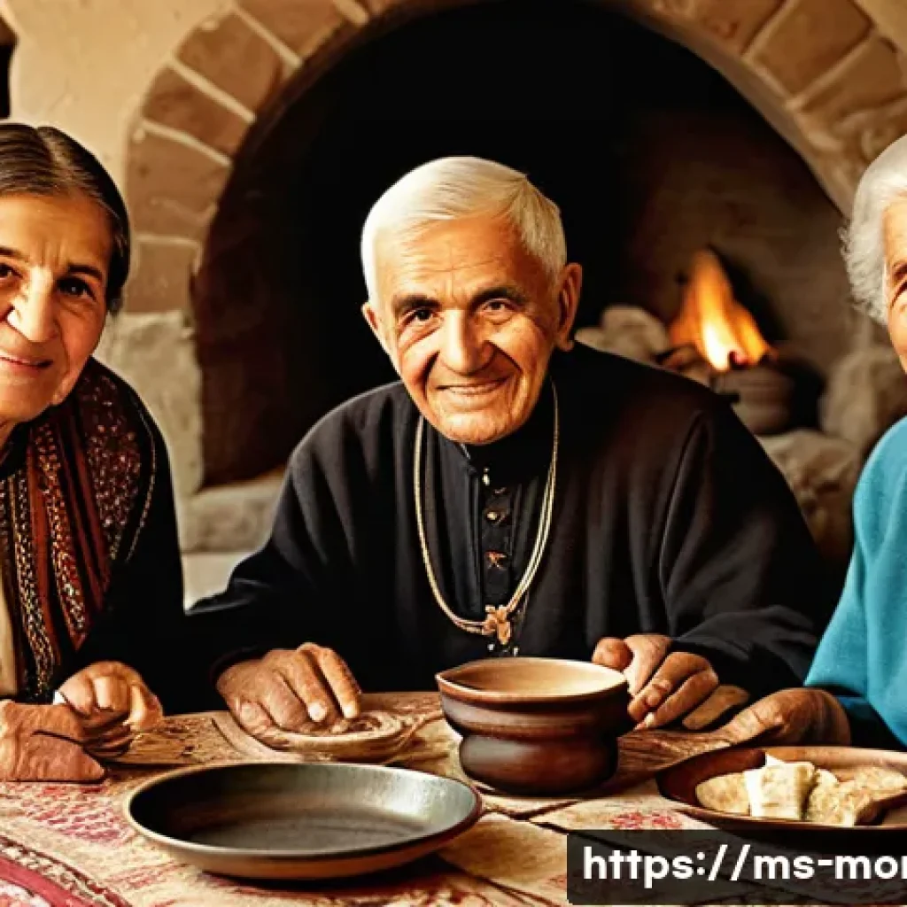 몬테네그로 세르비아 관계 - **"Timeless Brotherhood: A Shared Meal Across Generations"**
    A heartwarming indoor scene featuri...