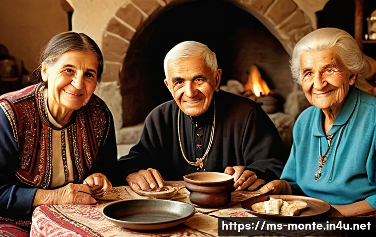 몬테네그로 세르비아 관계 - **"Timeless Brotherhood: A Shared Meal Across Generations"**
A heartwarming indoor scene featuri...